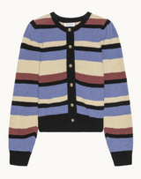 CARMELA CAARDIGAN IN VELOUR MULTI STRIPE