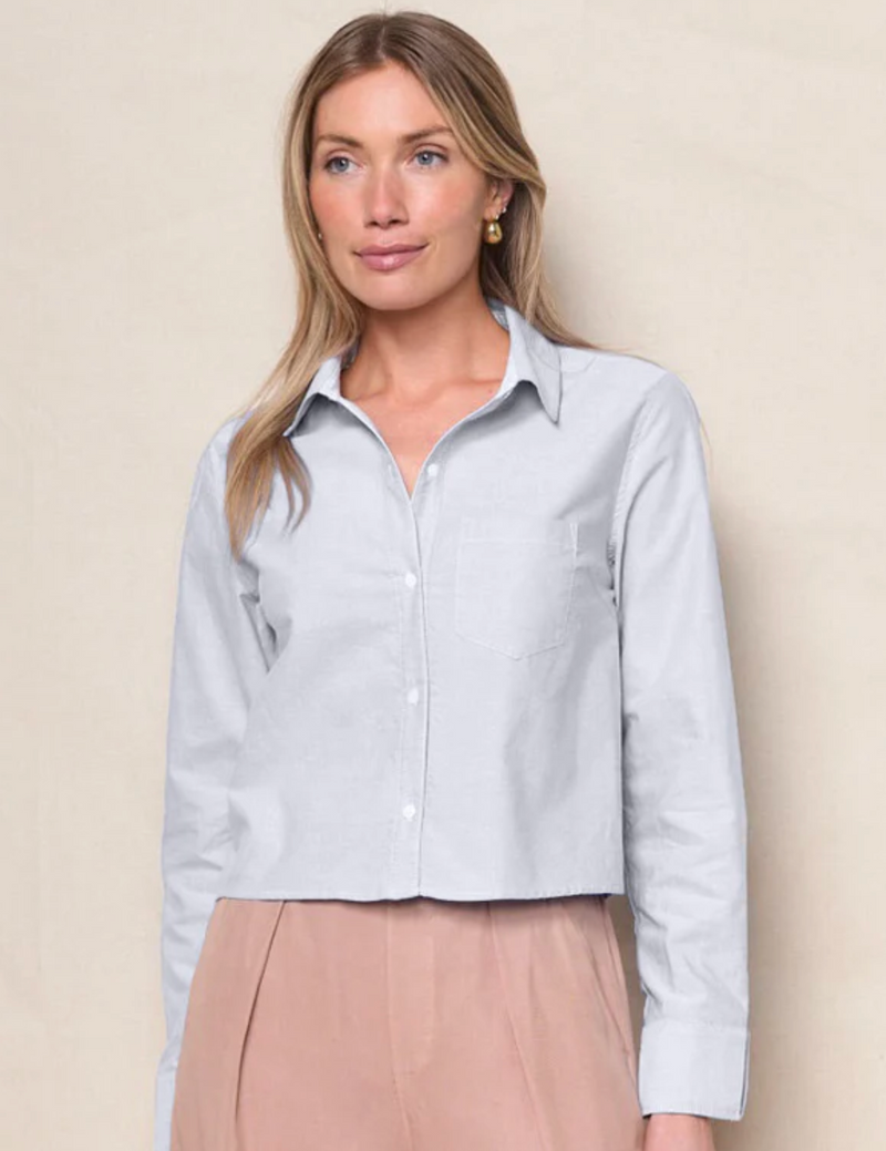 OXFORD CROPPED SHIR IN OXFORD BLUE