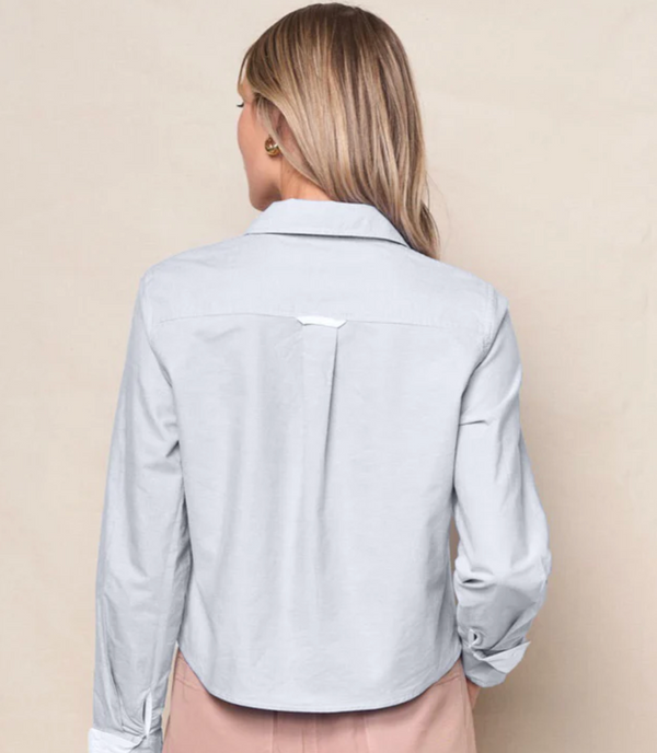 OXFORD CROPPED SHIR IN OXFORD BLUE