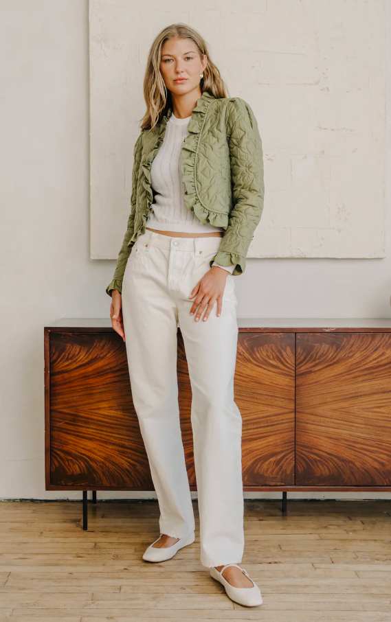 MELANIE QUILTED JACKET IN OLIVE