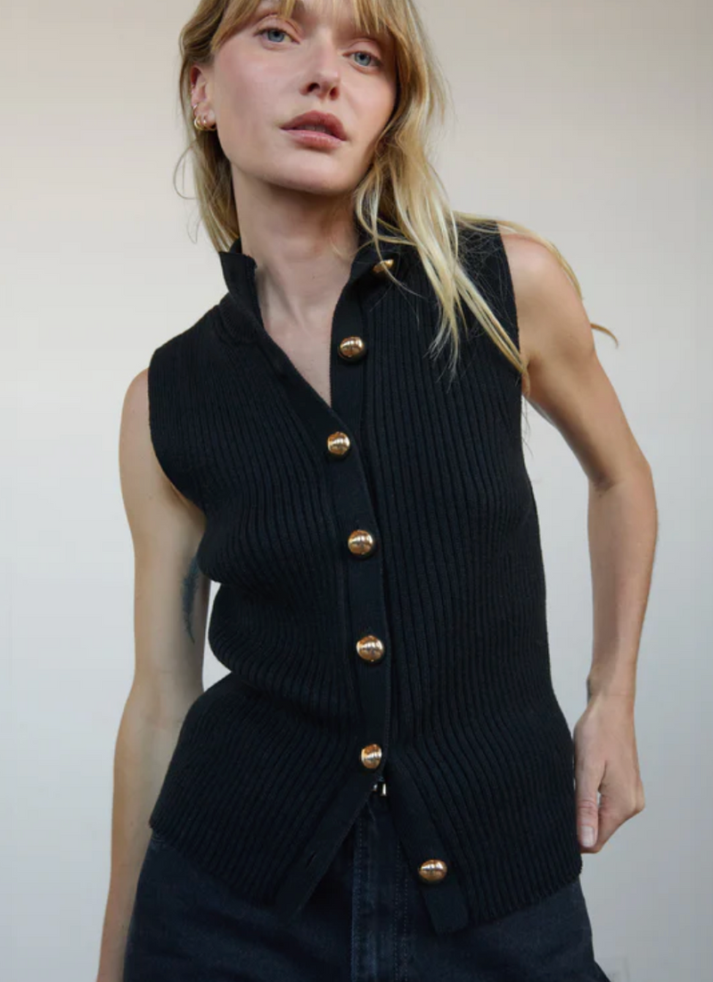 IRA SWEATER VEST IN BLACK
