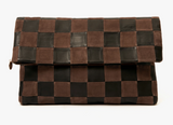 Carryall Clutch w/ Tabs - Nappa & Suede Oversized Checker
