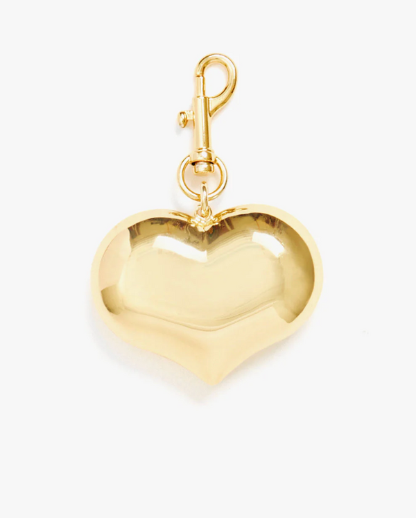 GRAND MYLAR HEART FOB IN GOLD