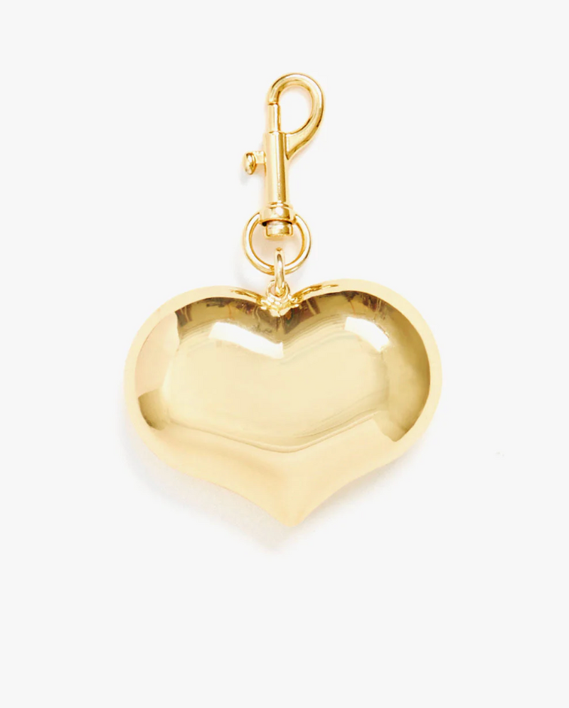 GRAND MYLAR HEART FOB IN GOLD