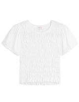 Smocked W/puff Slv in white