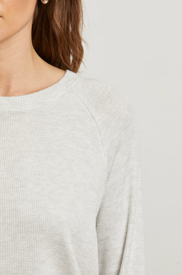COOPER BRUSHED WAFFLE RAGLAN CREW