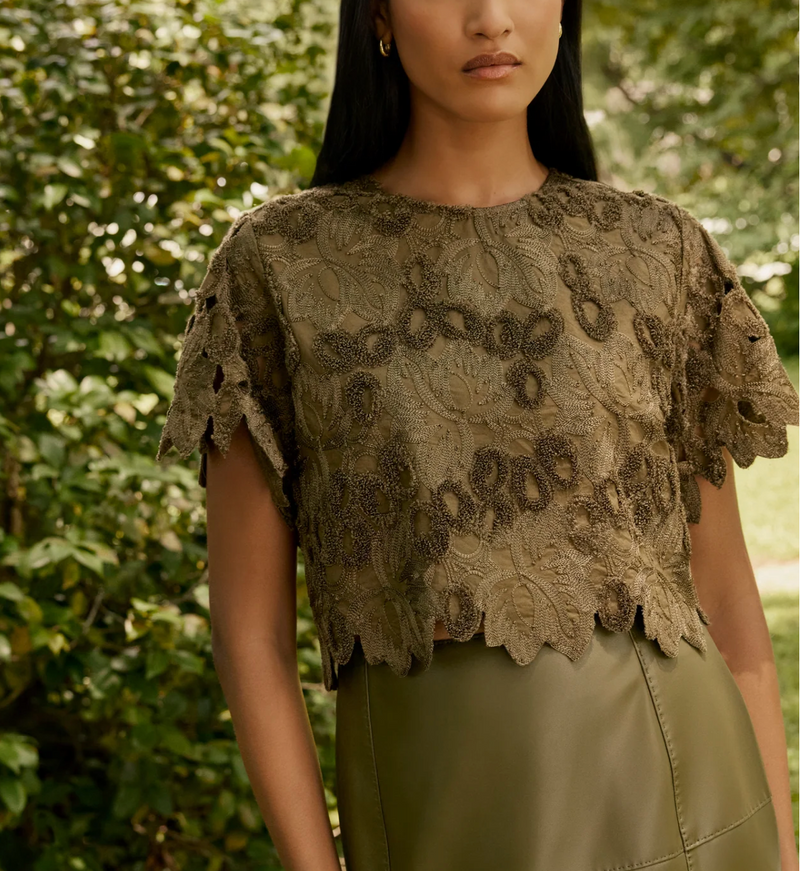 PEPLUMI TOP IN CLOVER