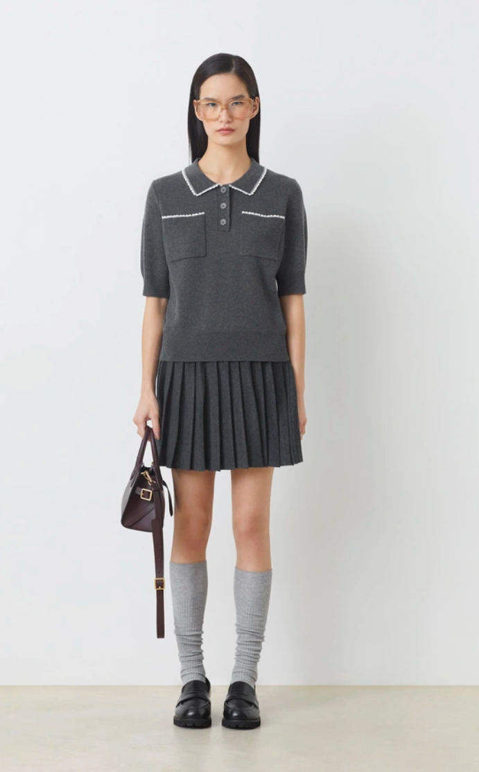 POLKA SWEATER IN CARBONE