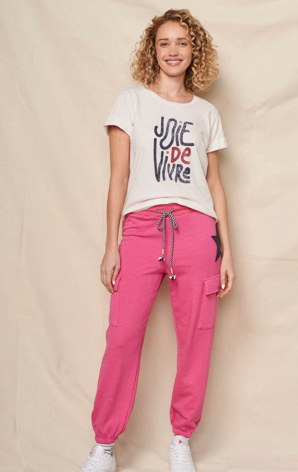 ROLLED SLEEVE TEE - JOIE DE VIVRE