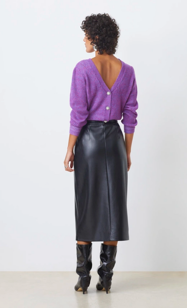 FRIDA LEATHER SKIRT IN NOIR