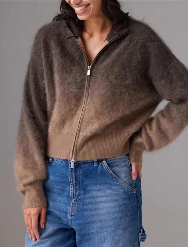 BRUSHED DIP TOTO JACKET IN CAPPUCCINO