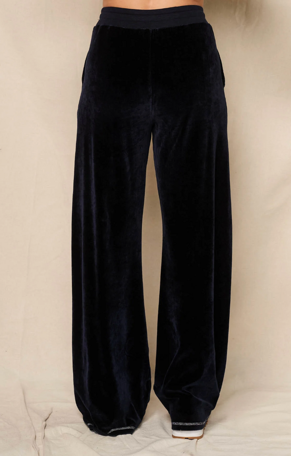 VELOUR LOUNGE PANT IN NAVY