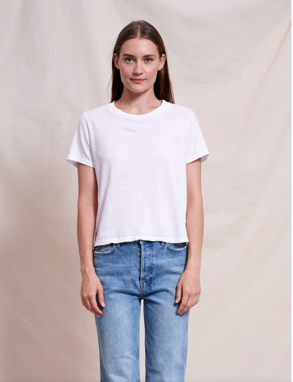 CREW NECK TEE IN OPTIC WHITE