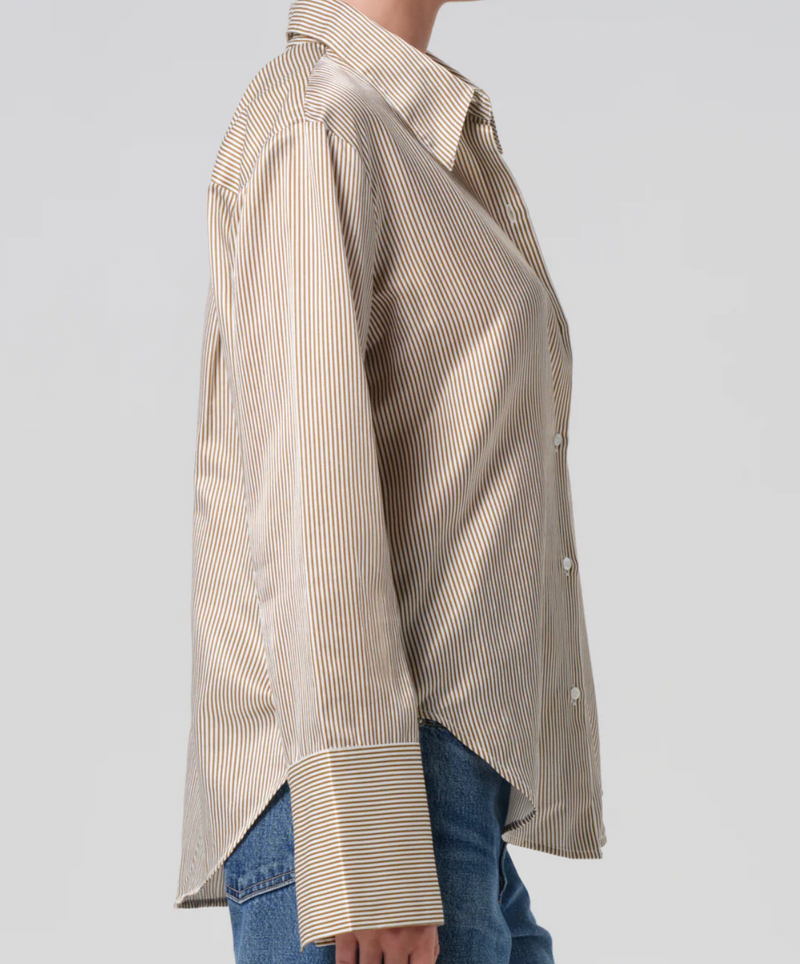 CAMILIA SHIRT IN BRONZE STRIPE