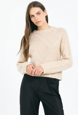 AGNES CREWNECK IN SAND COMBO