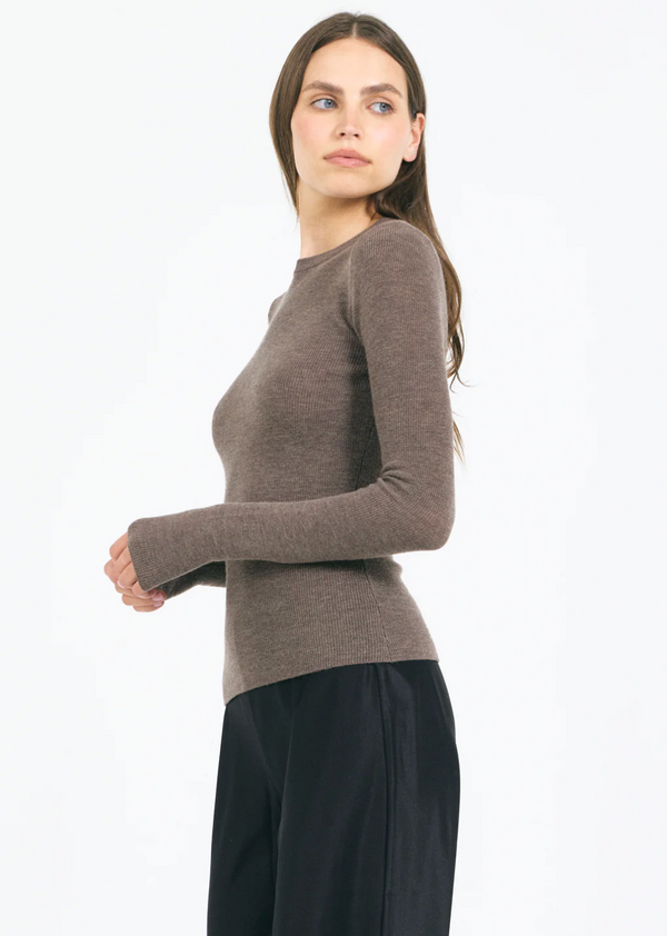BRISTOL MERINO CREWNECK IN HUSK