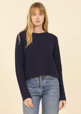 BLAKELY CASHMERE PULLOVER IN NAVY