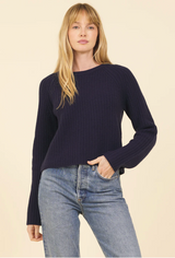BLAKELY CASHMERE PULLOVER IN NAVY