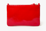 Wallet Clutch w/ Tabs - Pucker Patent in Super Red Pucker Patent