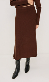 ODITA KNIT SKIRT IN BORDEAUX