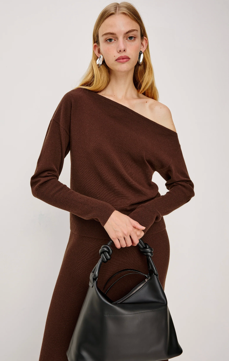 TIANNA KNIT TOP IN BORDEAUX