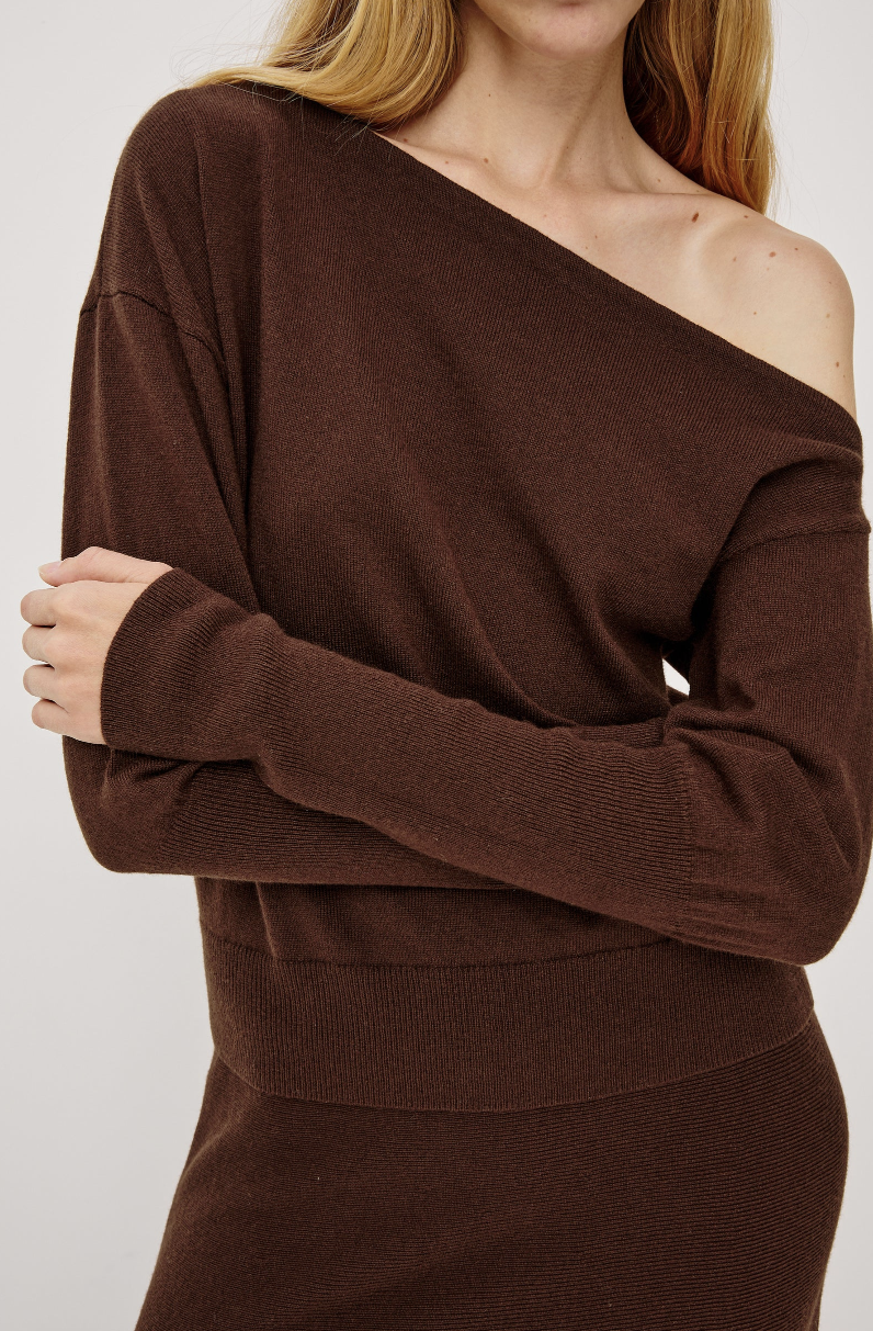TIANNA KNIT TOP IN BORDEAUX
