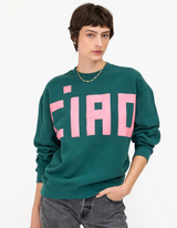 Oversized Sweatshirt - Grand Block Ciao in Deep Pine