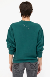 Oversized Sweatshirt - Grand Block Ciao in Deep Pine