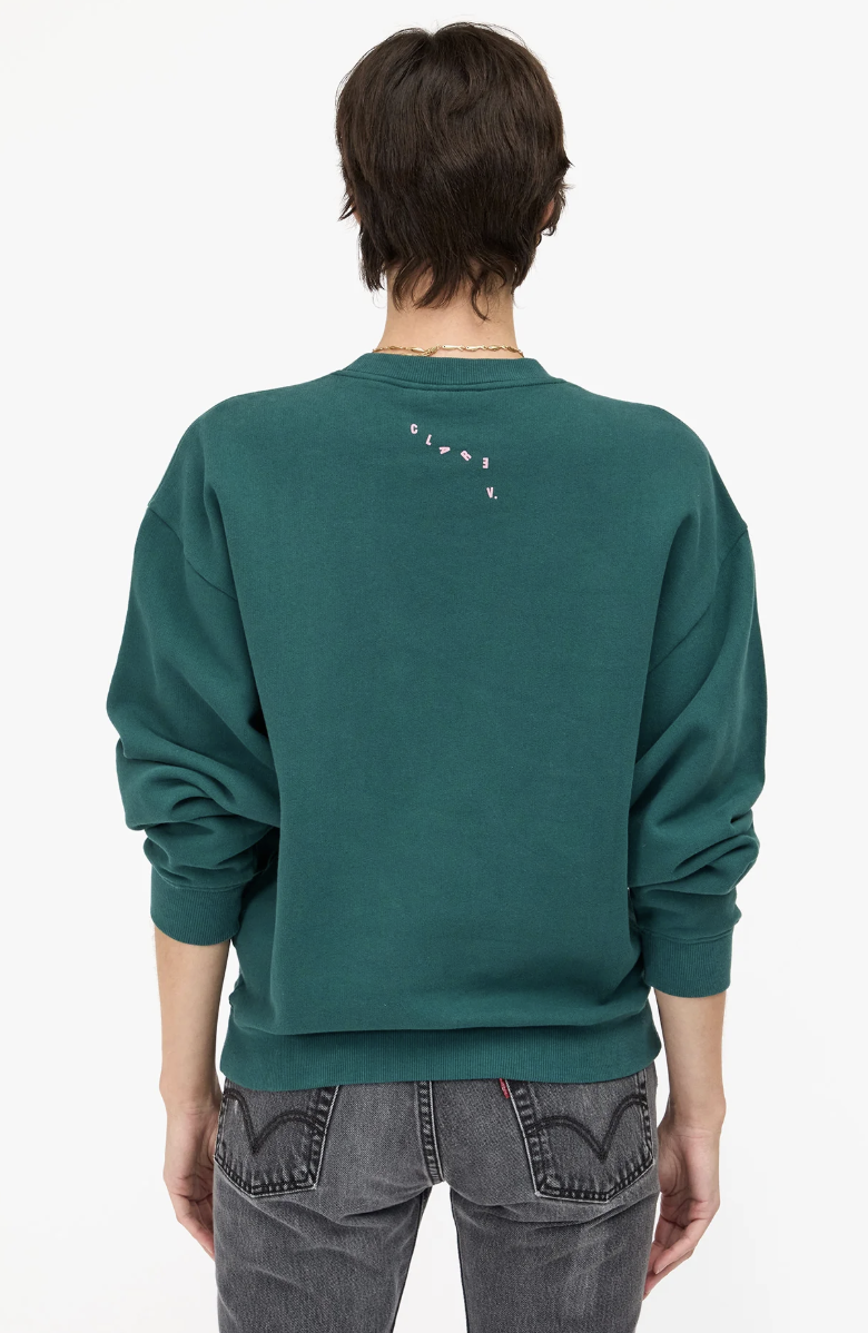 Oversized Sweatshirt - Grand Block Ciao in Deep Pine