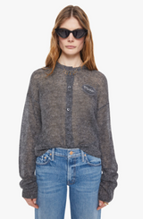 THE CROP CARDIGAN IN GRY-GREY