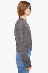THE CROP CARDIGAN IN GRY-GREY