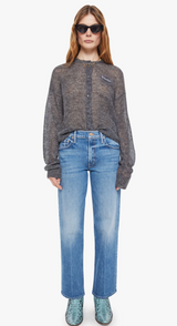 THE CROP CARDIGAN IN GRY-GREY