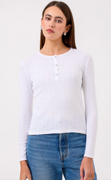POINTELLE HENLEY IN WHITE