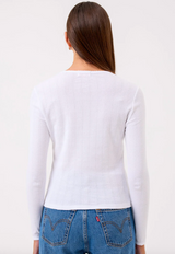 POINTELLE HENLEY IN WHITE