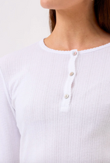 POINTELLE HENLEY IN WHITE