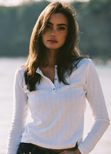 POINTELLE HENLEY IN WHITE