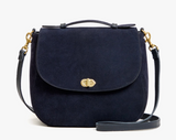 TURNLOCK LOUIS W/ TOP HANDLE - SUEDE IN NAVY