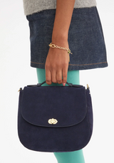 TURNLOCK LOUIS W/ TOP HANDLE - SUEDE IN NAVY