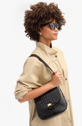 TURNLOCK LOUIS W/ TOP HANDLE - CONGO CROCO IN BLACK