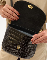 TURNLOCK LOUIS W/ TOP HANDLE - CONGO CROCO IN BLACK