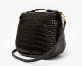 TURNLOCK LOUIS W/ TOP HANDLE - CONGO CROCO IN BLACK