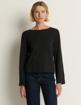 TAVIN TIE BACK TOP IN BLACK