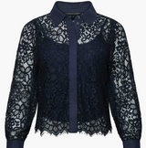 Emmie Top in Dark Navy Lace