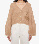 THE PUFFY SLEEVE VARSITY CARDI IN COTTON CANDY