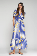 LEILA STRIPED LEMON DRESS