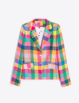 NATALIA MULTICOLOR GINGHAM PLAID BLAZER