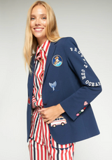 HANNAH NAVY BLUE SUFR EMBROIDERED JCAKET