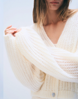 MOHAIR LUXE CARDIGAN IN IVORY