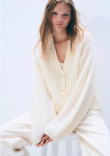 MOHAIR LUXE CARDIGAN IN IVORY