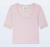 CASHMERE SCOOP NECK TOP IN PINK SAND
